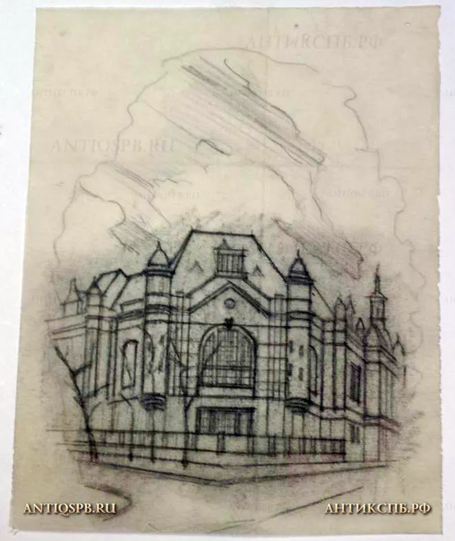 Рисунок "Здание в готическом стиле". №17339.129